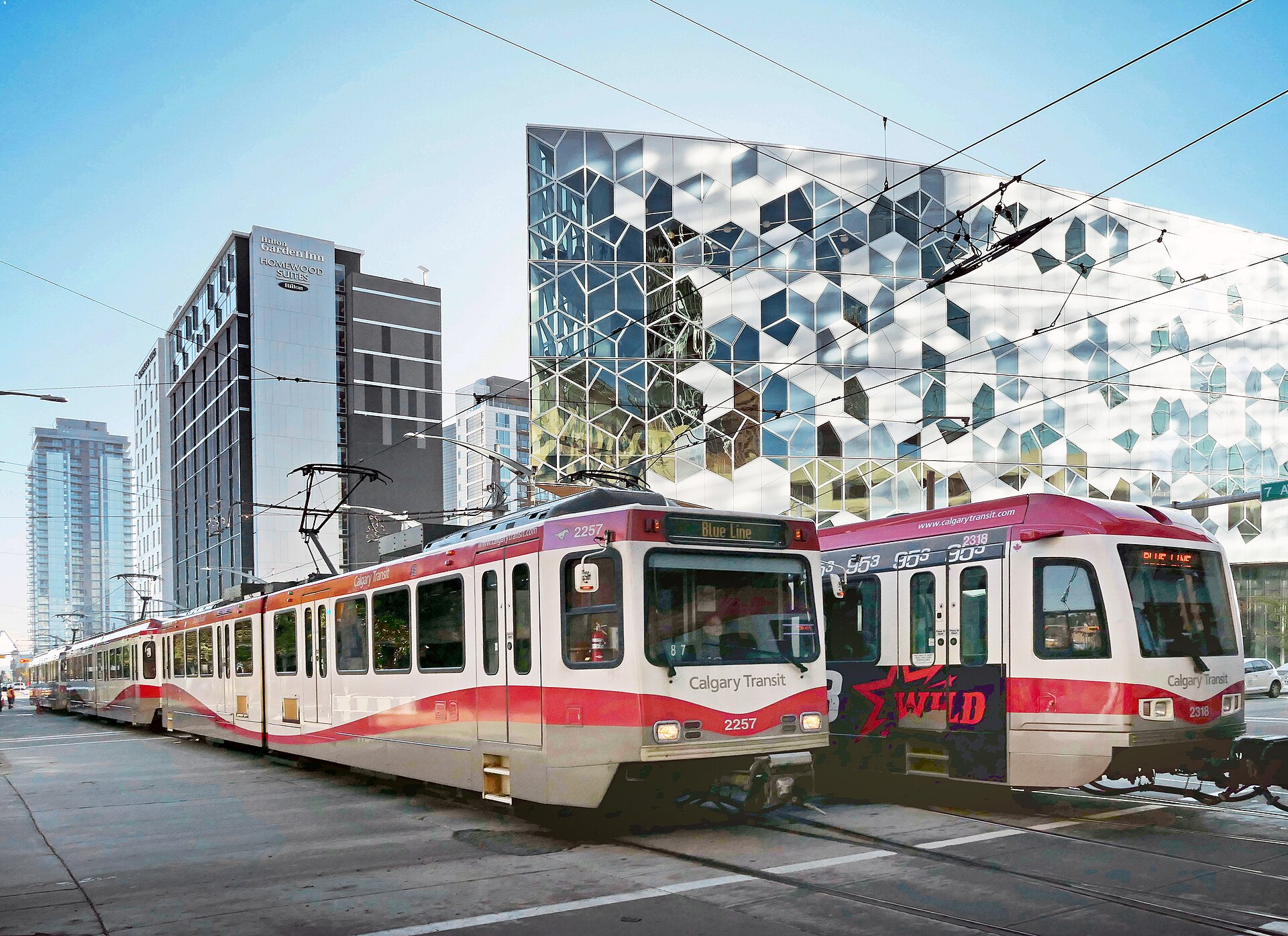 A CTrain light-rail train in Calgary