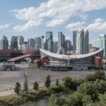 Stampede Park and the downtown Calgary skyline