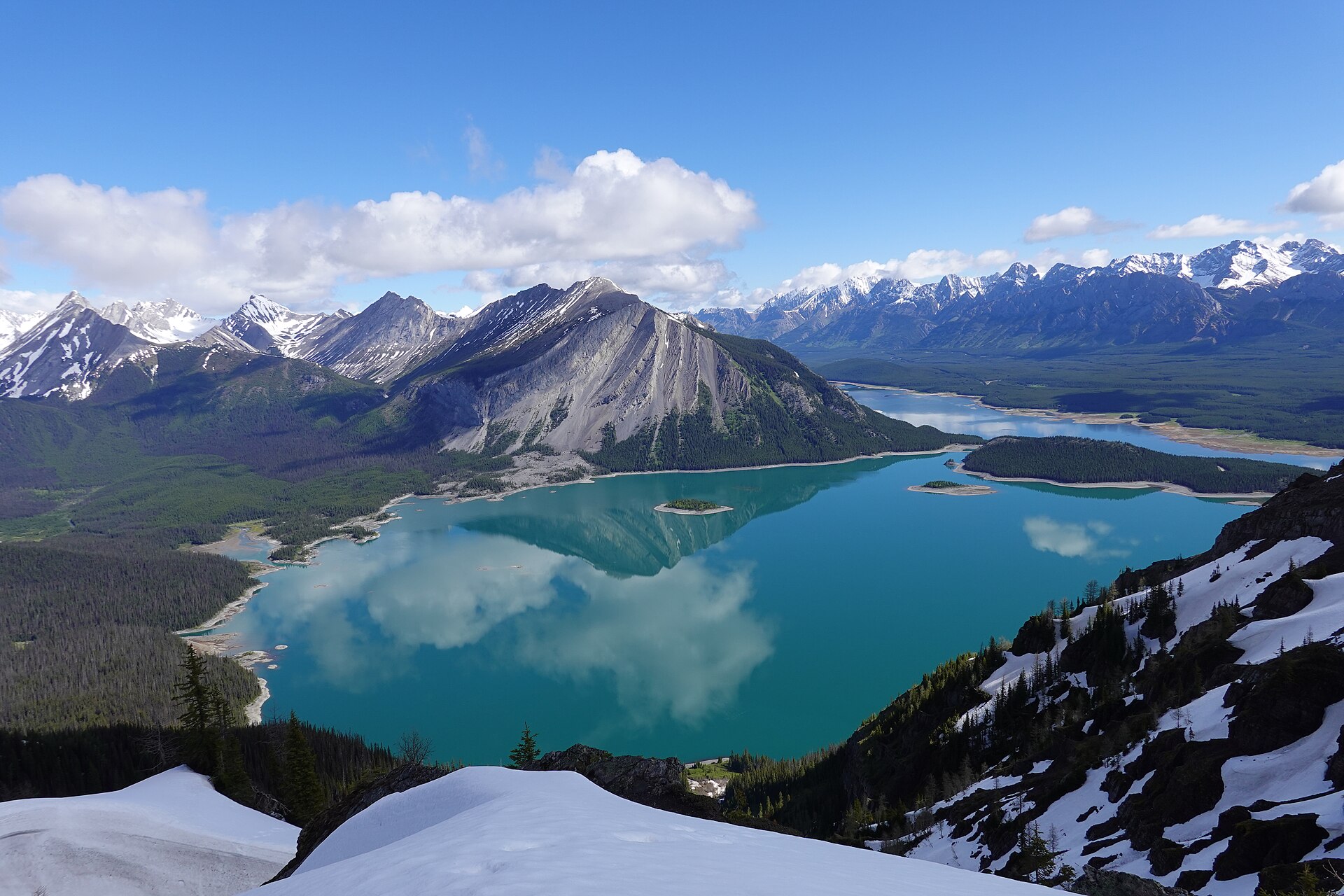 Upper Kananaskis Lake and the Rocky Mountains, about an hour southwest of Calgary